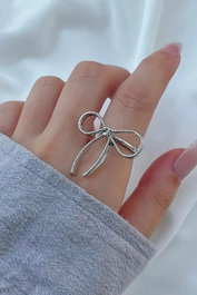 Heliophilia Silver Anillo de Zirconio en Bronce Plateado Ajustable